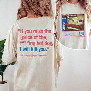 Costco Hot Dog 150 Retro Fun Graphic 2 Sided T-Shirt 166